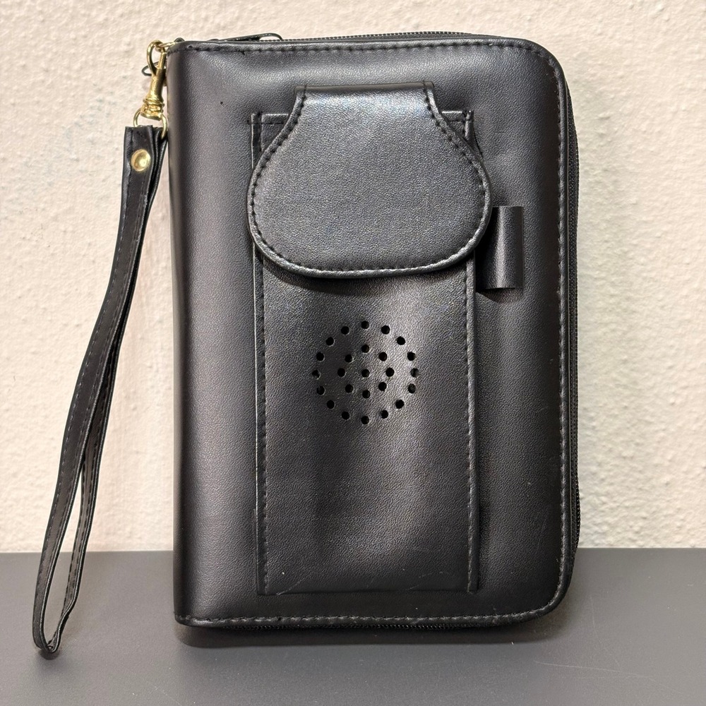 Advantage Organizer Planner Wallet Unisex OS Black Excellent Vintage Wristlet